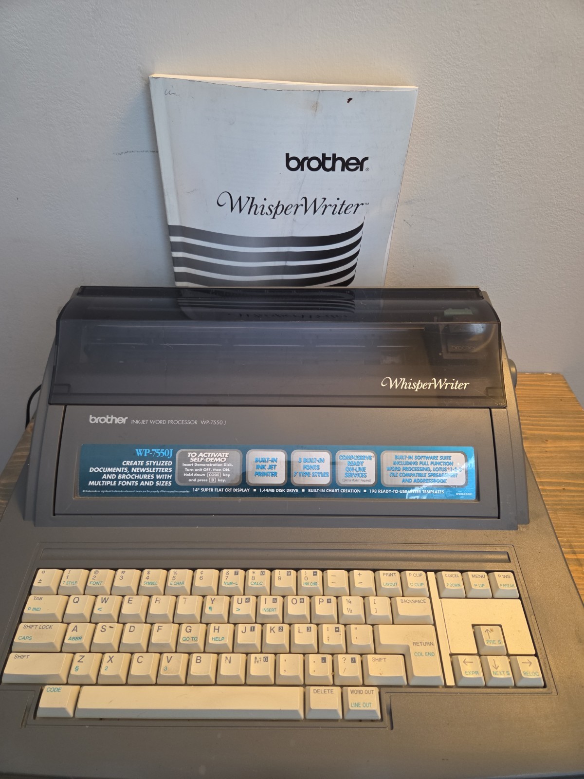 Brother WhisperWriter WP-7550J Vintage Ink Jet Word Processor  WORKS