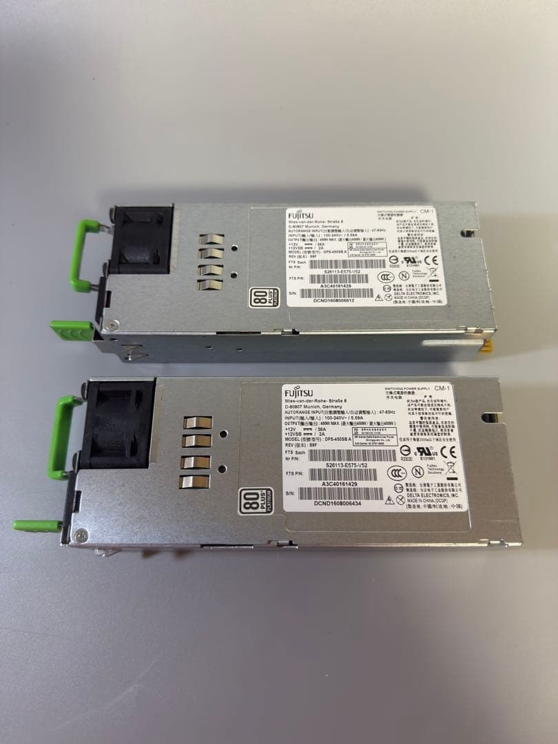 Fujitsu PRIMERGY DPS-450SB A 450W Power Supply Unit 2-Pack 80 PLUS Platinum
