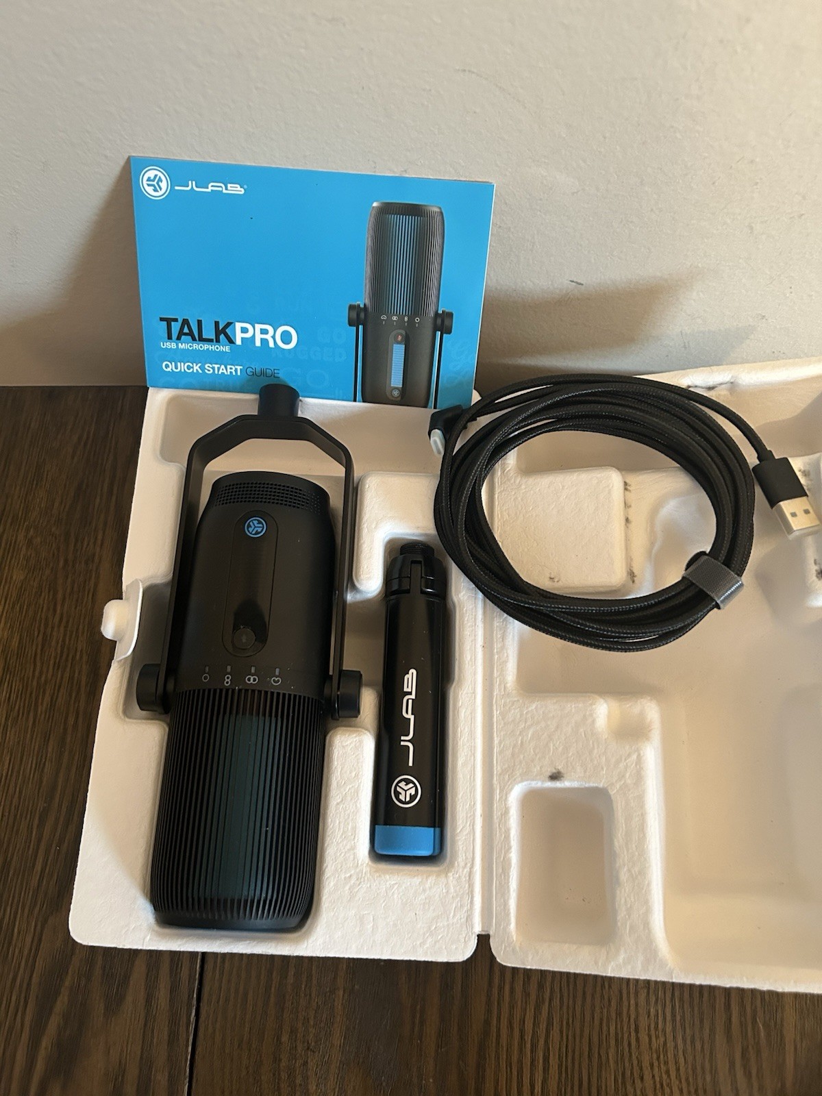 JLab Talk Professional Plug and Play USB Microphone Black Open Box
