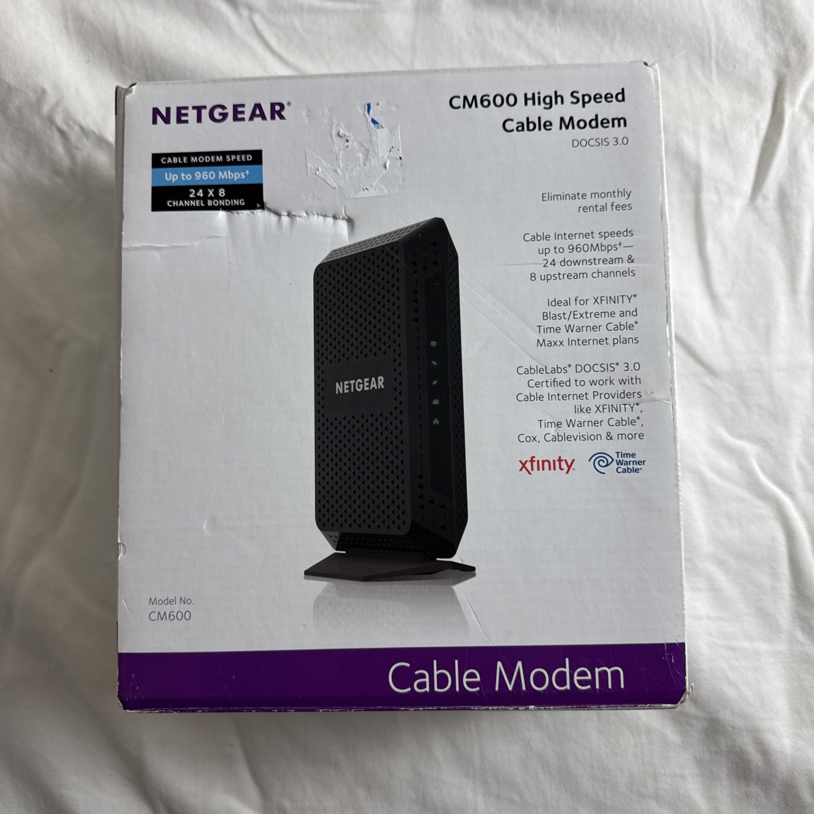 NETGEAR CM600-100NAS 960Mbps DOCSIS 3.0 Cable Modem