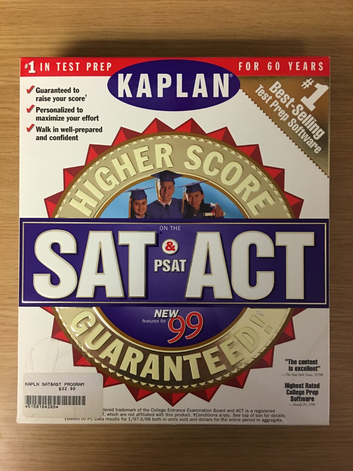 Higher Score Guaranteed on the SAT & ACT - Kaplan® (1999, CD-ROM, Mac/Win) New