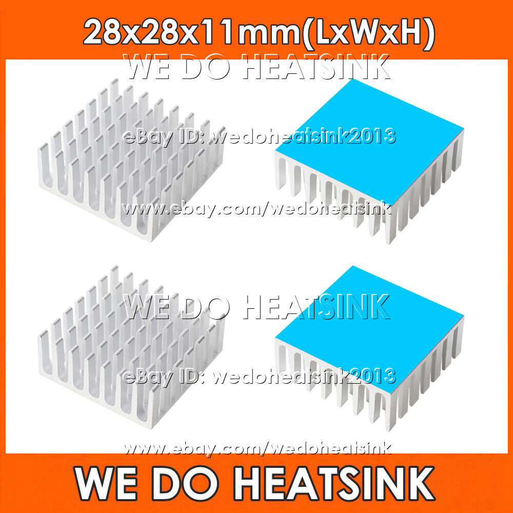 28x28x11mm Aluminum Slotted Heatsink Radiator Cooler With Thermal Pad for CPU IC