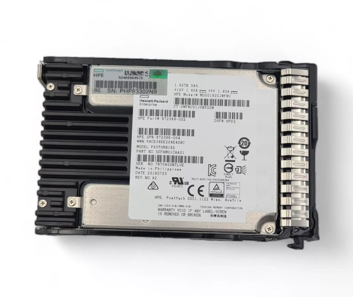 NEW HPE 1.92TB SAS 12G 2.5" G8 G9 GEN10 Server SSD Replace P19905-B21 P20834-001