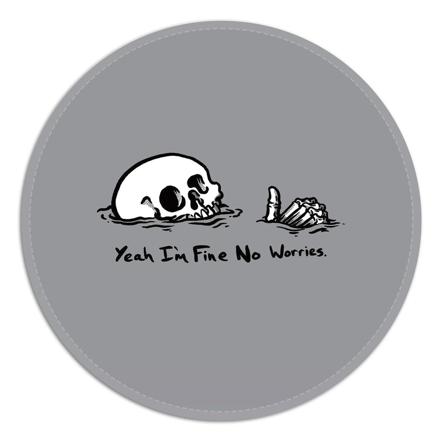 FROGIGO Round Mouse Pad, Funny Skull Color, 7.87x7.87 in