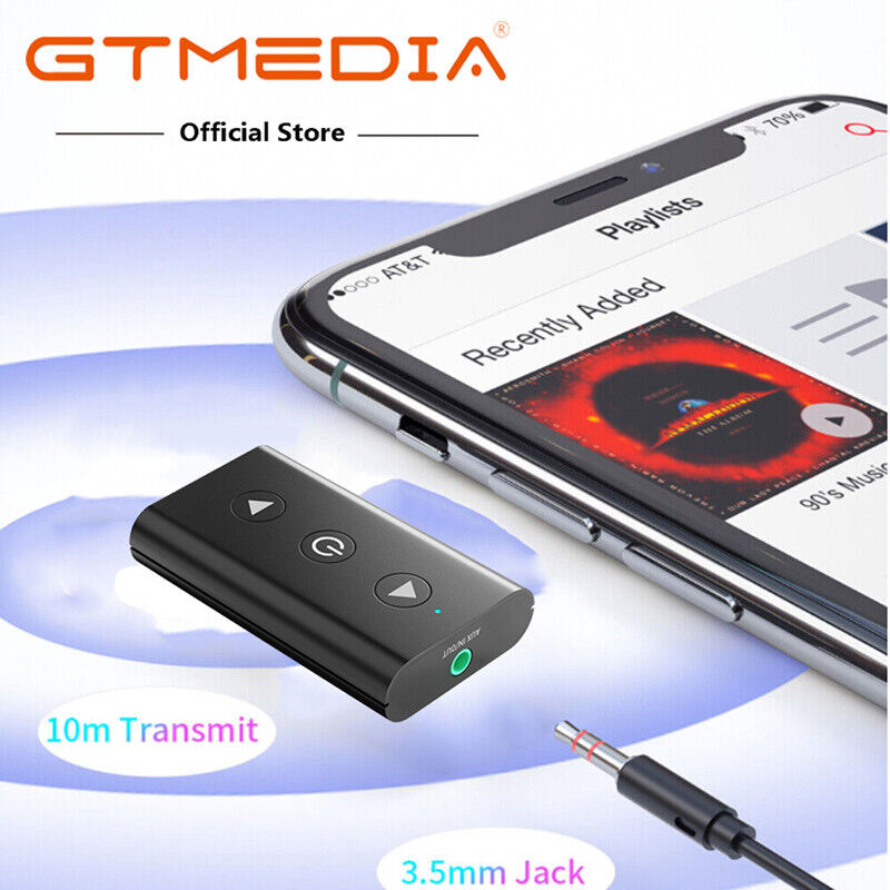 GTmedia Bluetooth 5.1 Receiver Transmitter Stereo Audio Adapter Built-in Battery