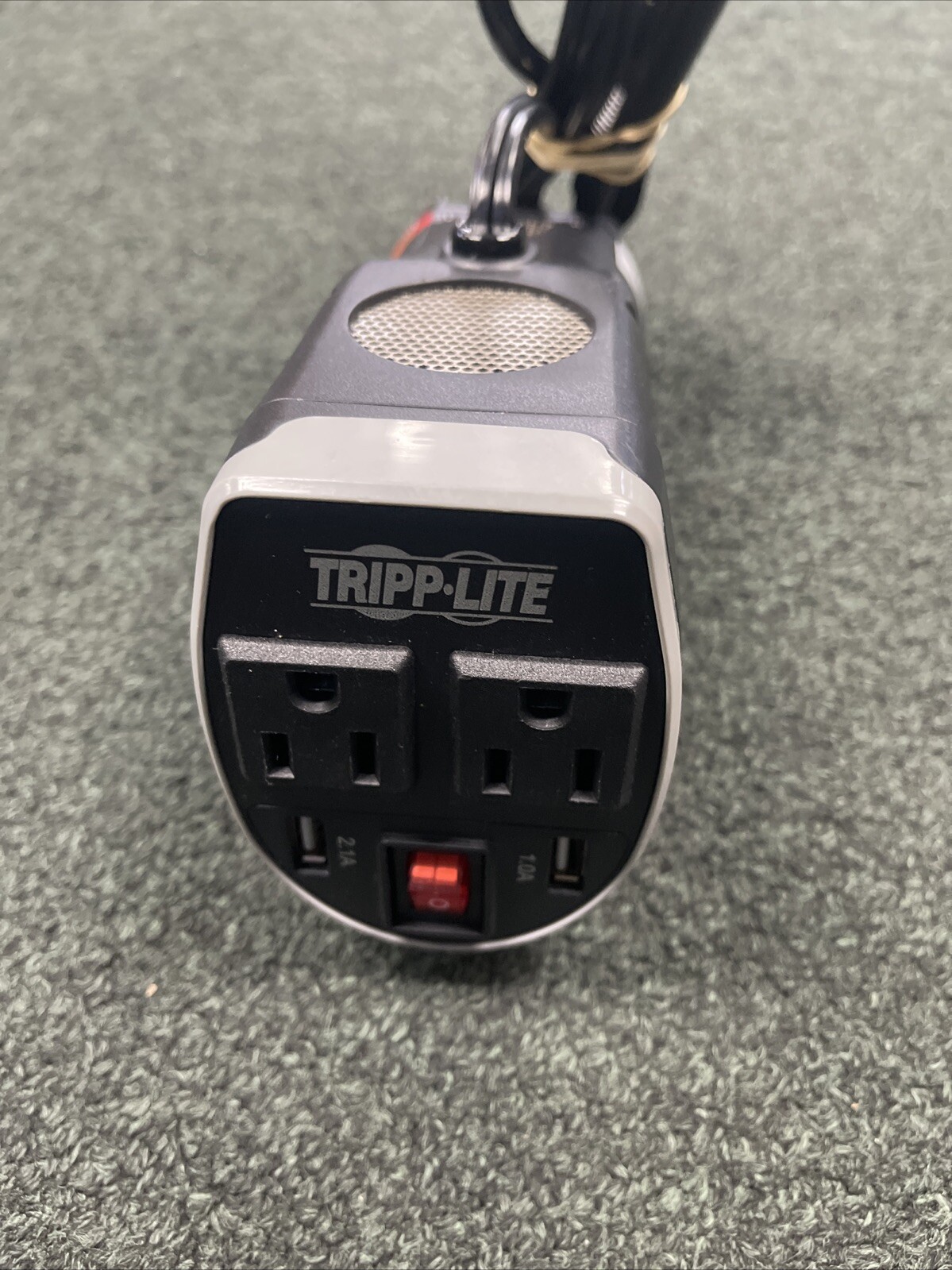 Tripp Lite 200W AC Inverter with USB Charging; 1 Outlet 2 USB Ports Silver