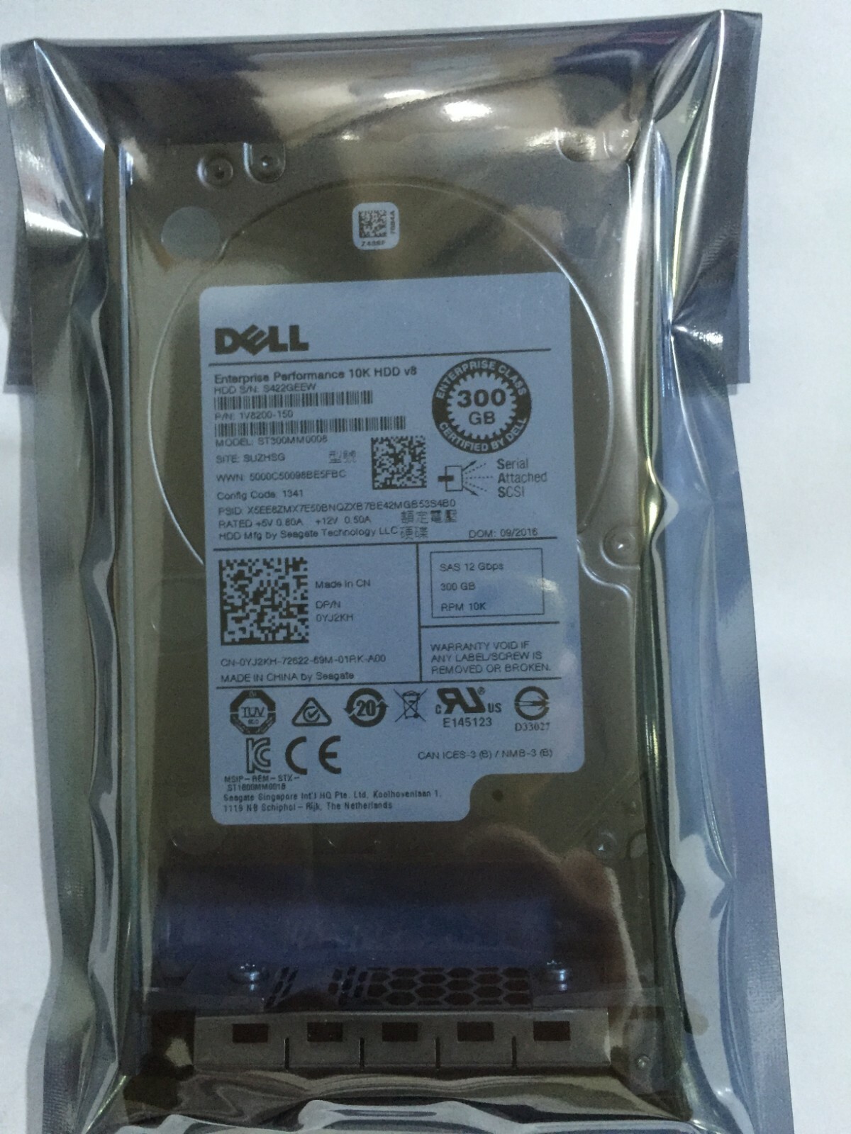 YJ2KH FOR DELL 300GB 10K 12GBPS SAS 2.5'' ENTERPRISE HARD DRIVE W/TRAY 0YJ2KH