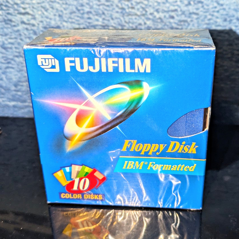 Fujifilm 3.5" Floppy Disk Standard Size 1.44MB IBM Formatted 10 Pack Box