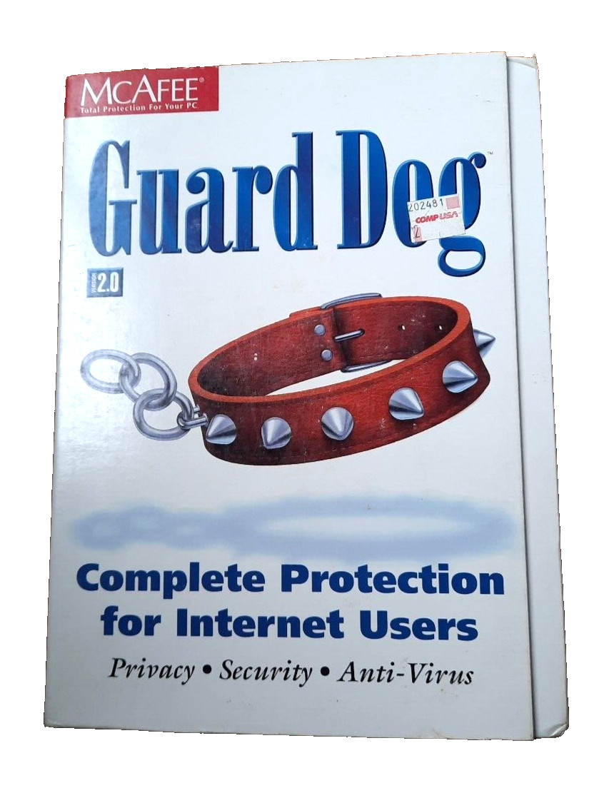 Vintage McAfee Guard Dog Software 2.0 PC Windows 95/98 CD  Big Box   NEW  NRFB