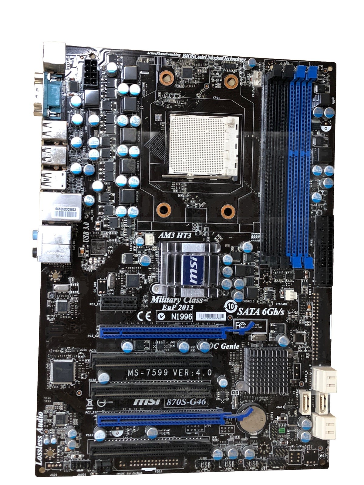 MSI MS-7599 Ver4.0 Socket AM3 Military Class SATA 6Gb/s AMD Motherboard 870S-G46
