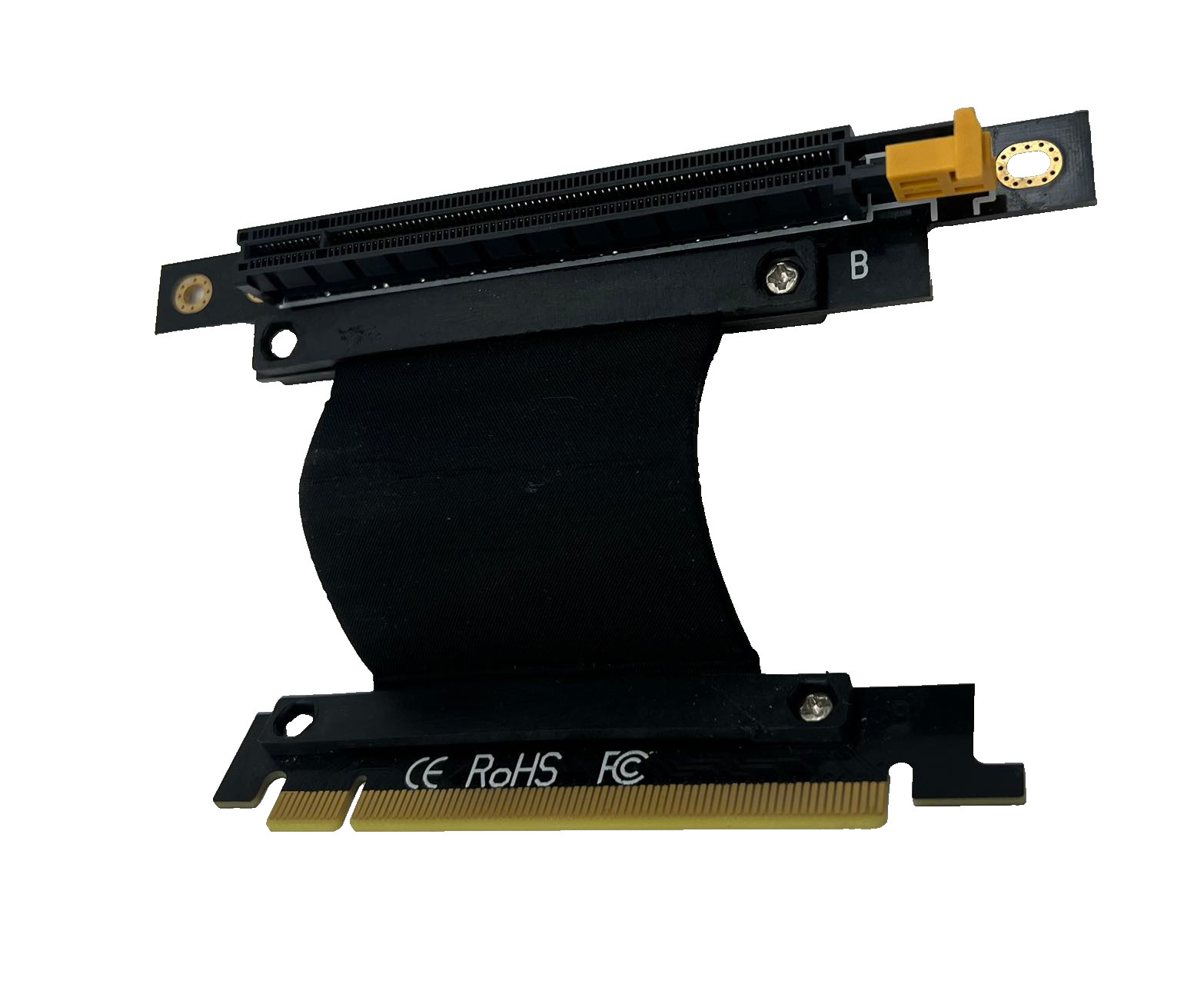 PCIe 3.0 16x Riser Flexible EMI Shielded Ribbon 90-Degree Verticle Mounting GPU