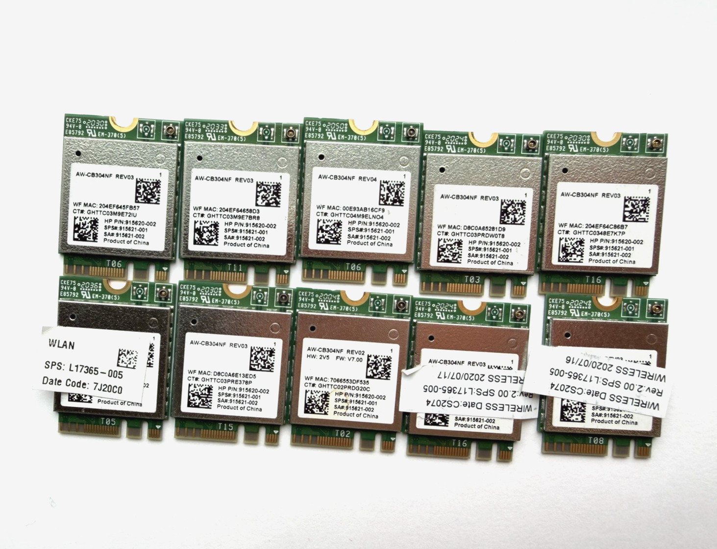 10 pcs AW-CB304NF RTL8821CE 802.11AC Wifi 2.4/5G BT4.2 915620-002 wireless card