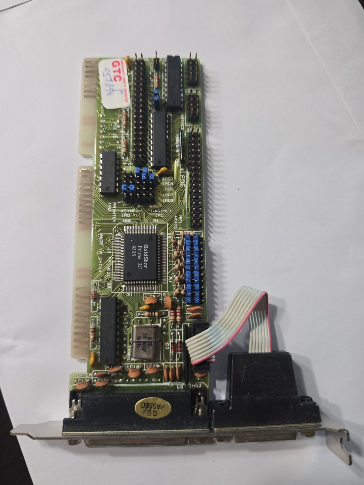 Goldstar Prime 2C 9535 ISA Multi I/O Controller Card Vintage PC 286/386/486 
