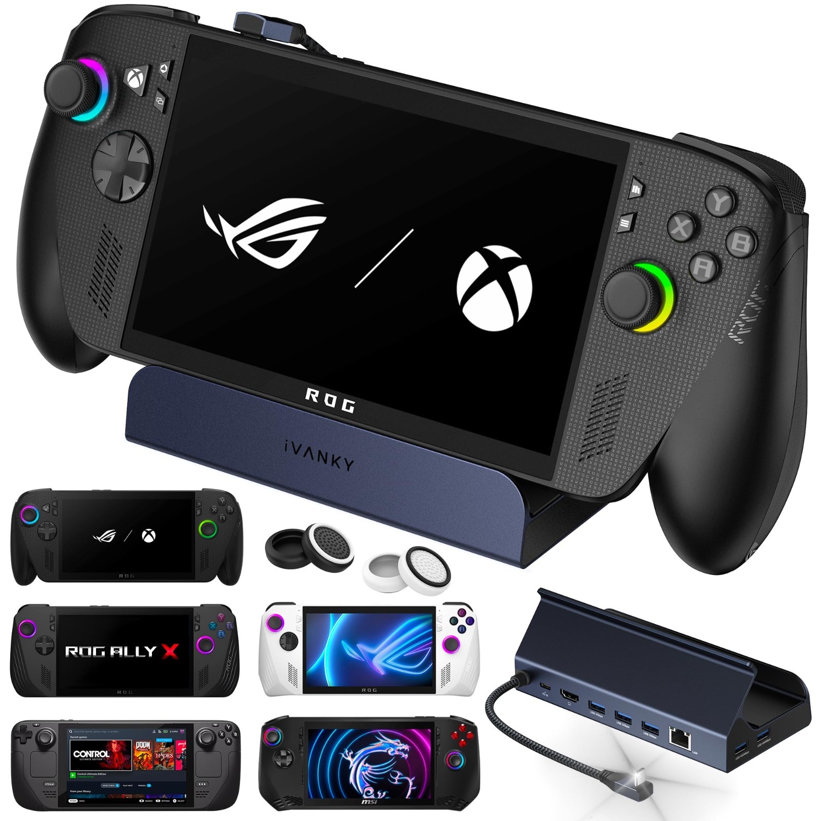 in-1 USB-C Gaming Dock ROG Ally X Steam Deck OLED Legion Go HDMI 2.1 4K
