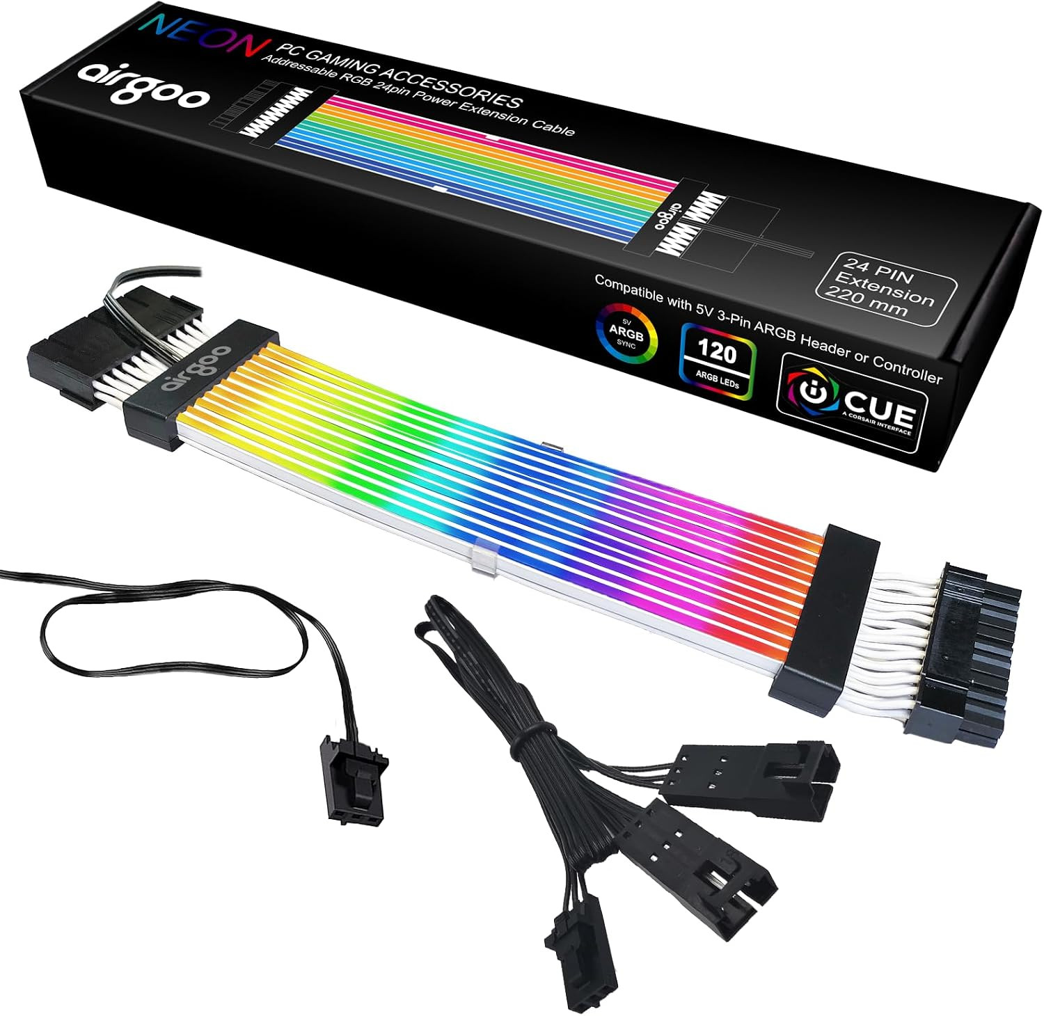 Addressable RGB ATX Strimer, ARGB PSU Extension Cable