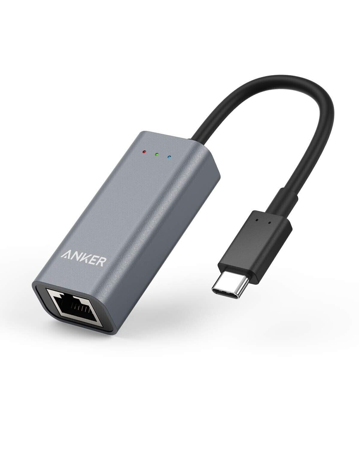 NEW ANKER USB-C to Ethernet Adapter USB-C Hub - Grey - A8313