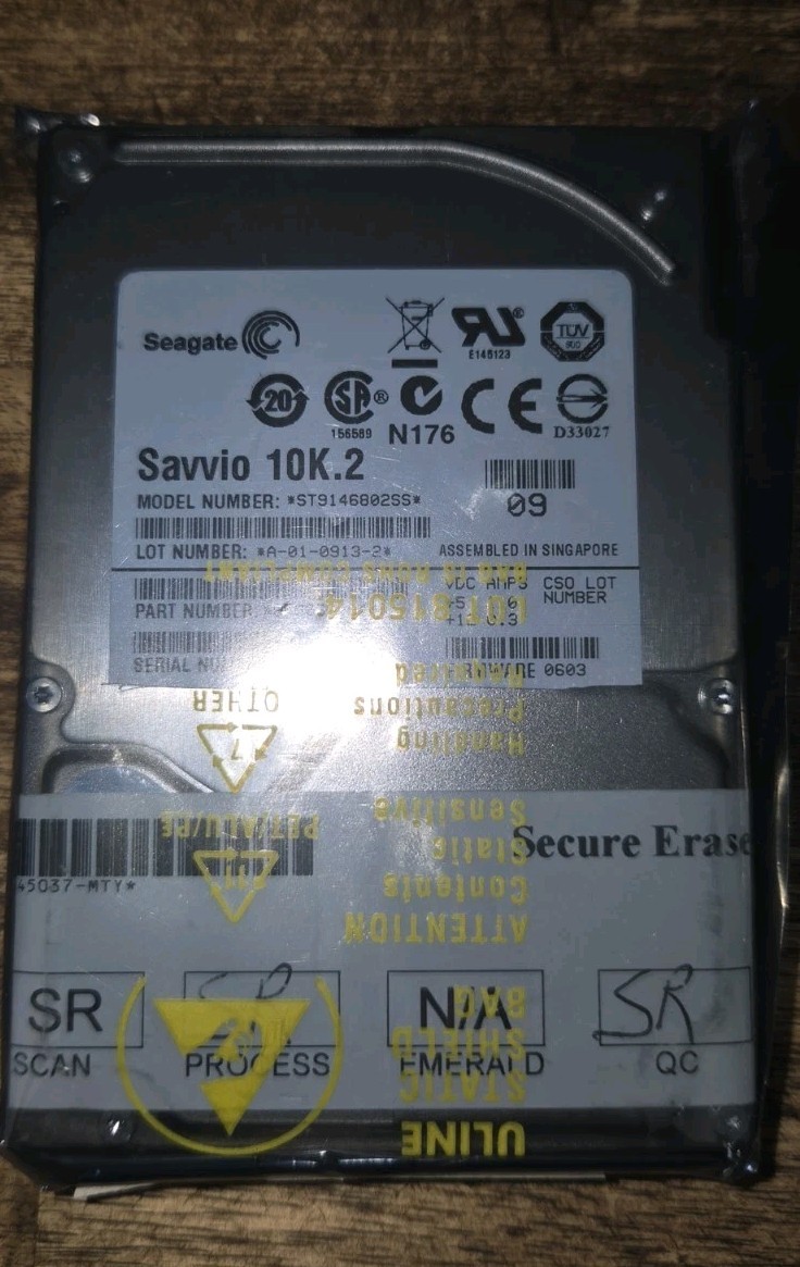 Seagate Savvio 10K.2 146gb 10k Rpm 2.5" SFF 3gb/s SAS HDD ST9146802SS 