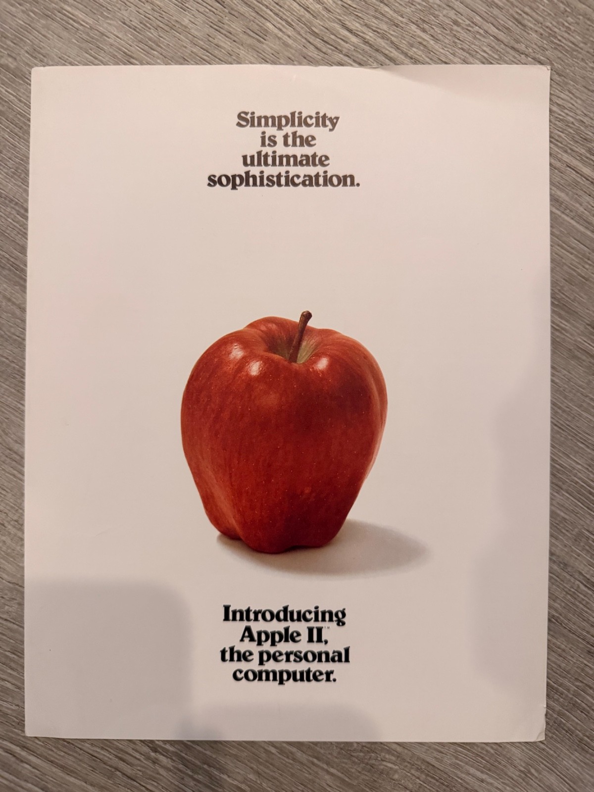 Original 1977 Apple II Brochure "Simplicity Ultimate Sophistication" First Print