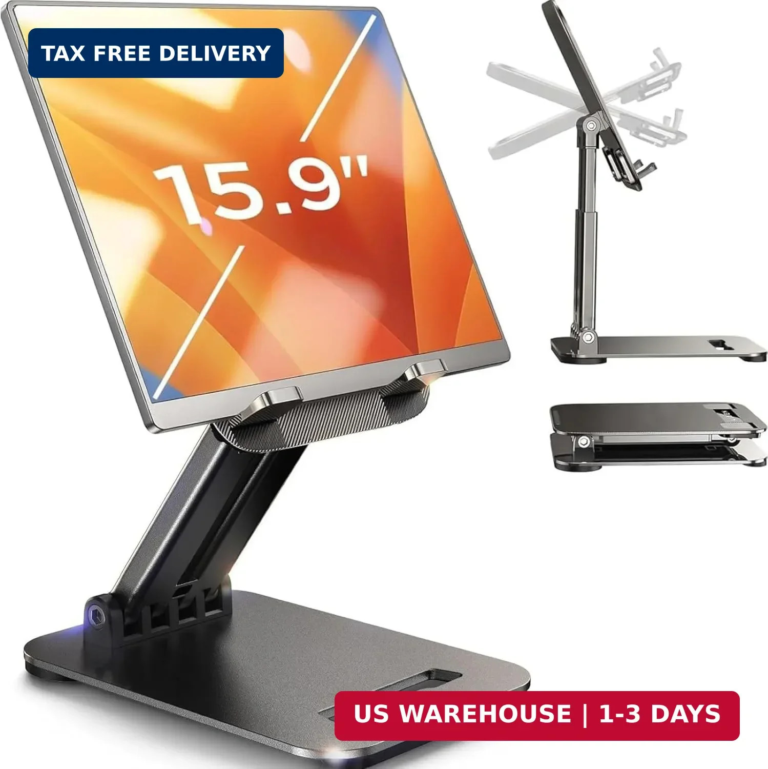 LISEN Tablet Stand for iPad, Tablet Holder for Desk, Desk Accessories Portable M
