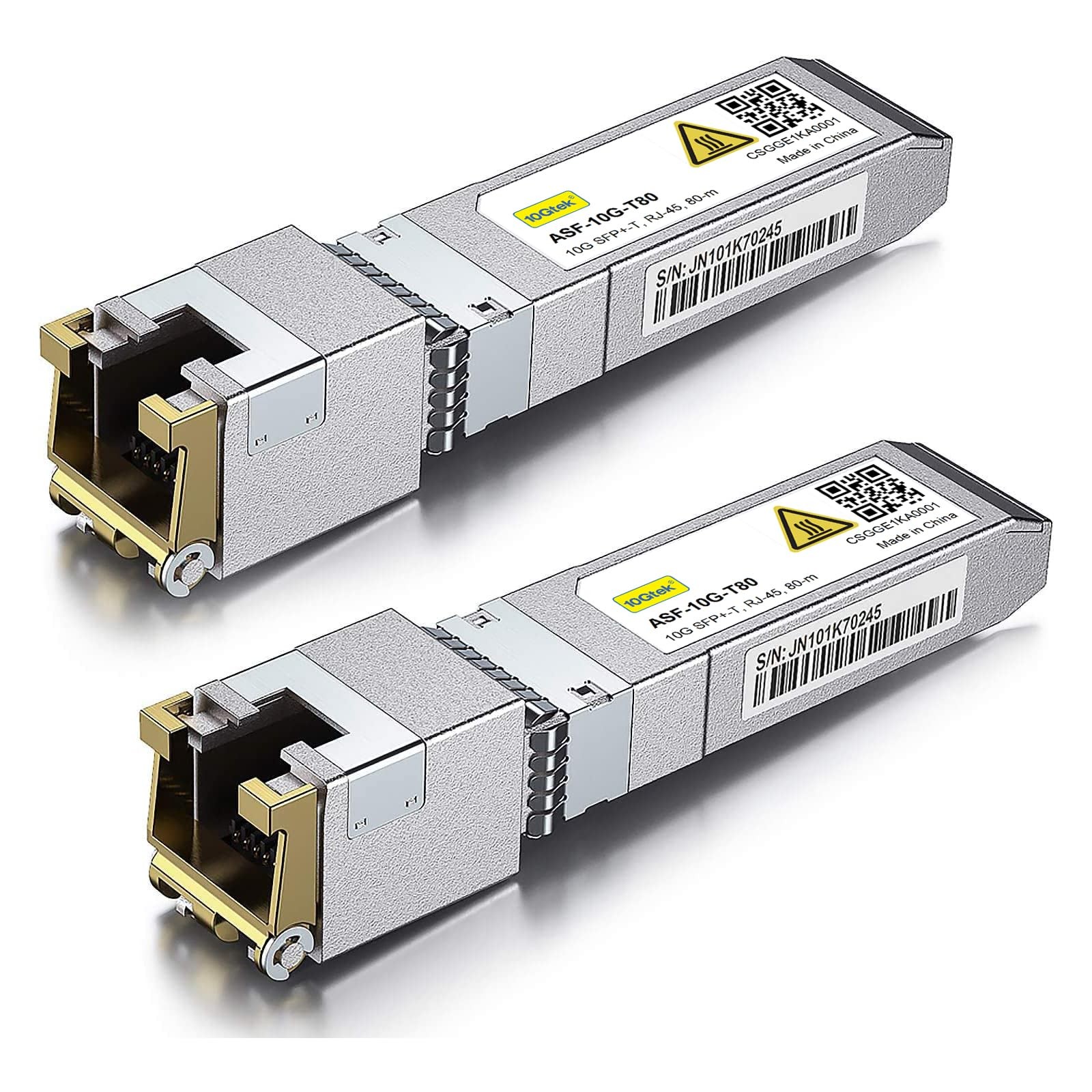 𝟴𝟬-𝗠𝗲𝘁𝗲𝗿 𝗟𝗢𝗪 𝗣𝗢𝗪𝗘𝗥 10GBase-T SFP+ to RJ-45 10G-T: 80m, x2