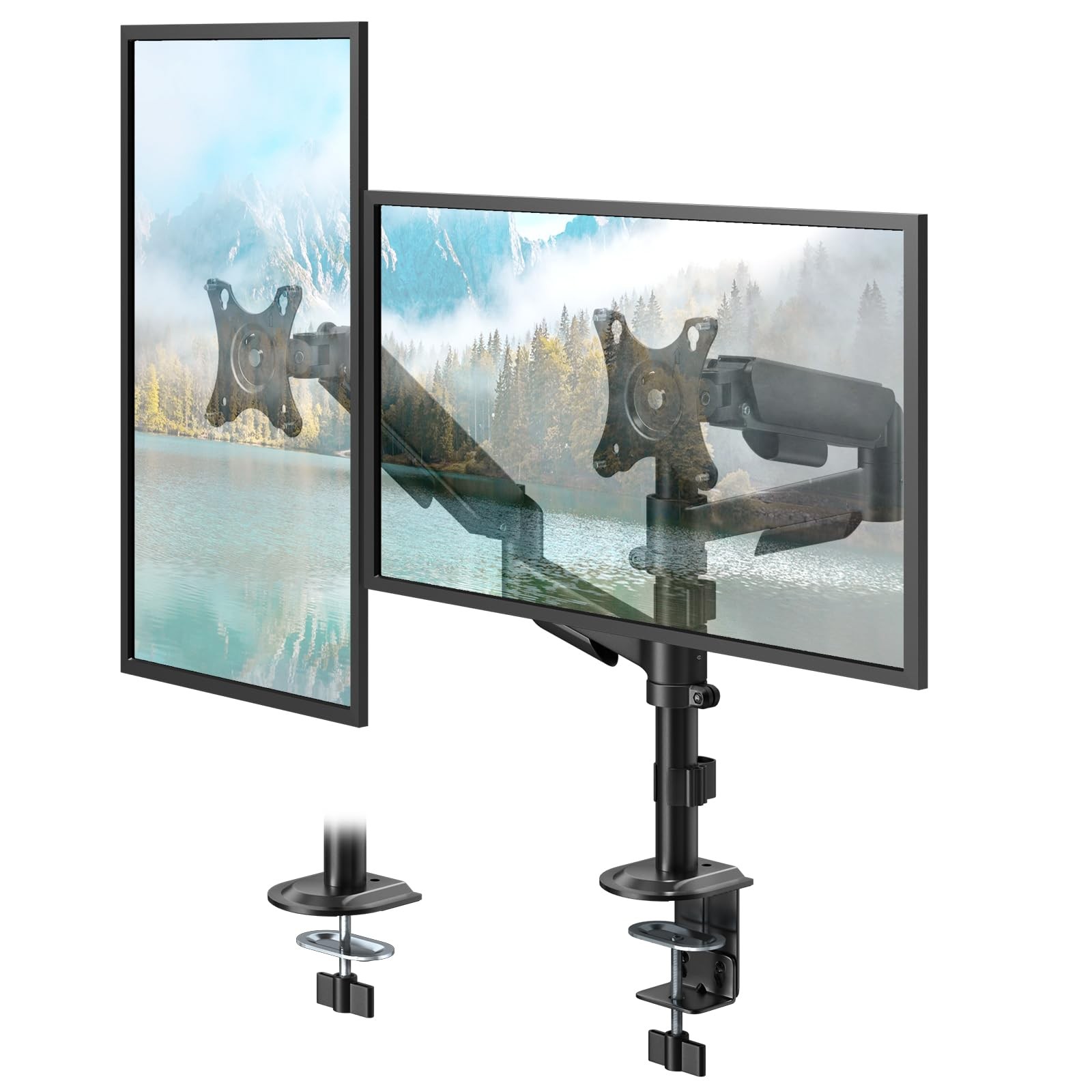 PUTORSEN Dual Monitor Stand for 17-32 Inch Mount 17"-32", Black