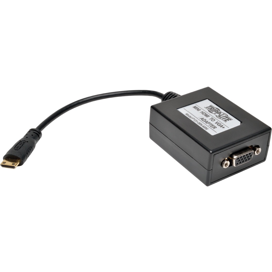 Tripp Lite P13106NMINI 6in Mini HDMI to VGA Adapter Black
