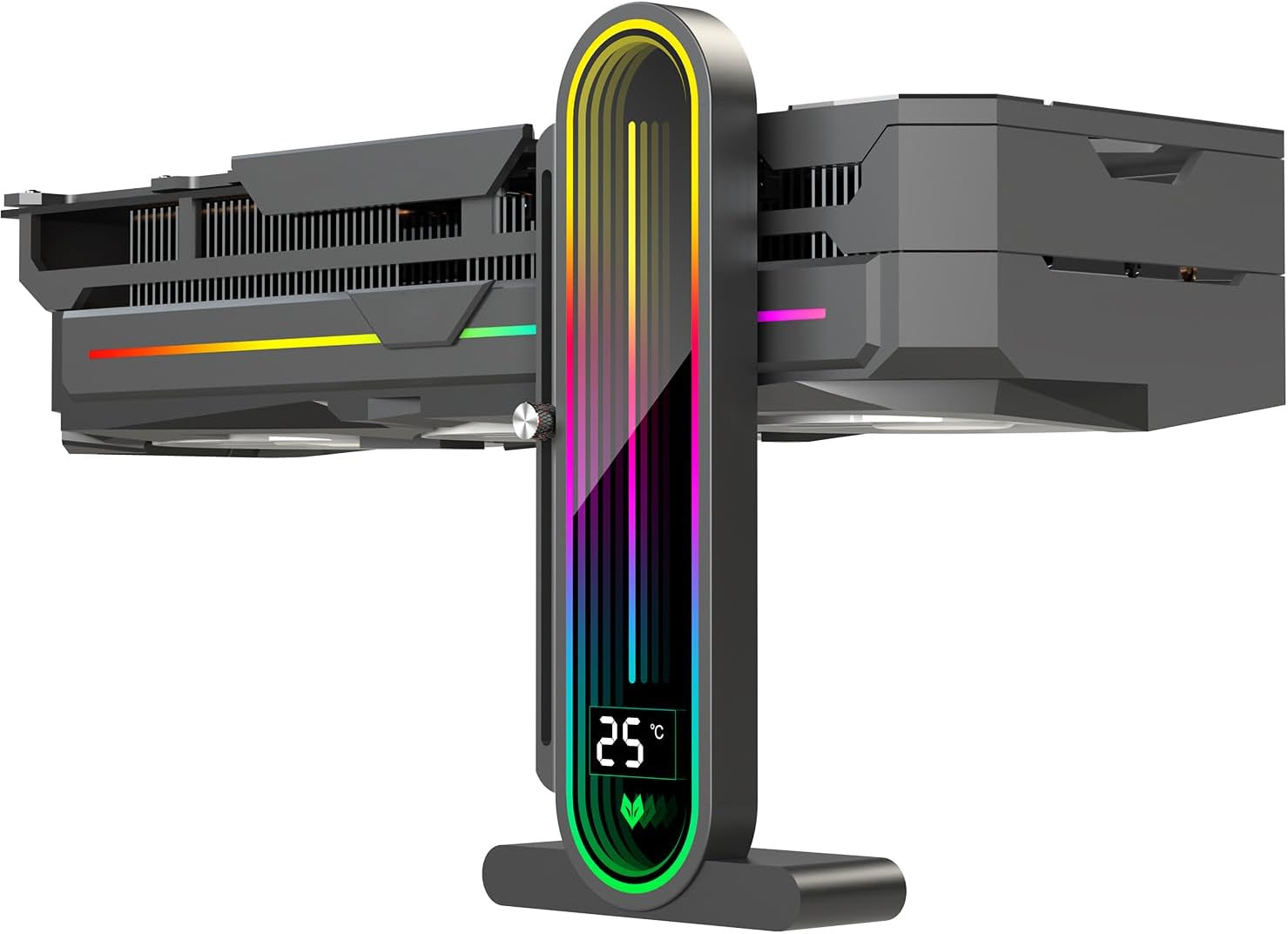 ARGB GPU Support Bracket, Universal GPU Bracket with Temperature Display, Graphi