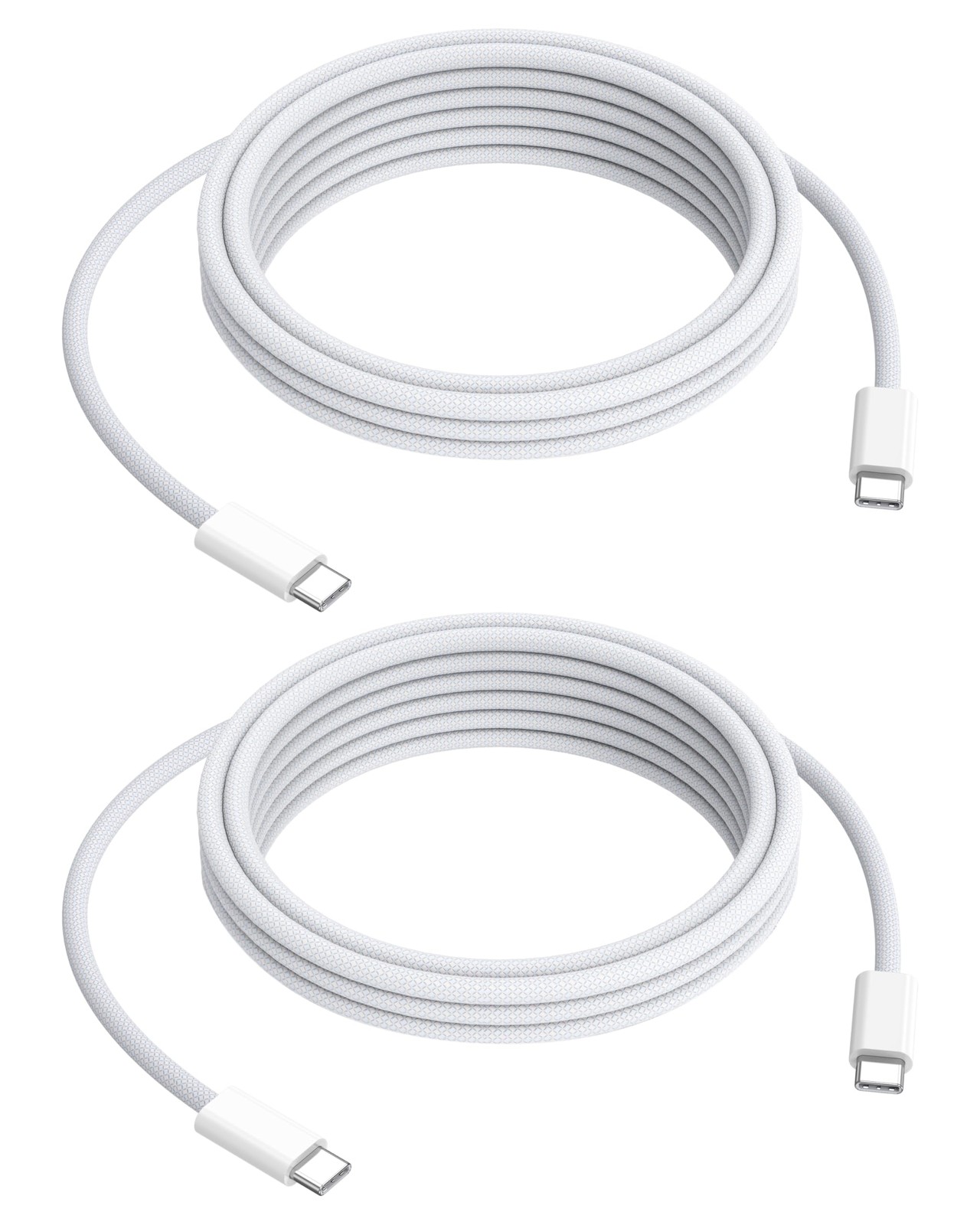 URELEGAN 240w USB-C Charge Cable 2M 2-Pack,[Soft & Flexible 2M/6.6FT, White