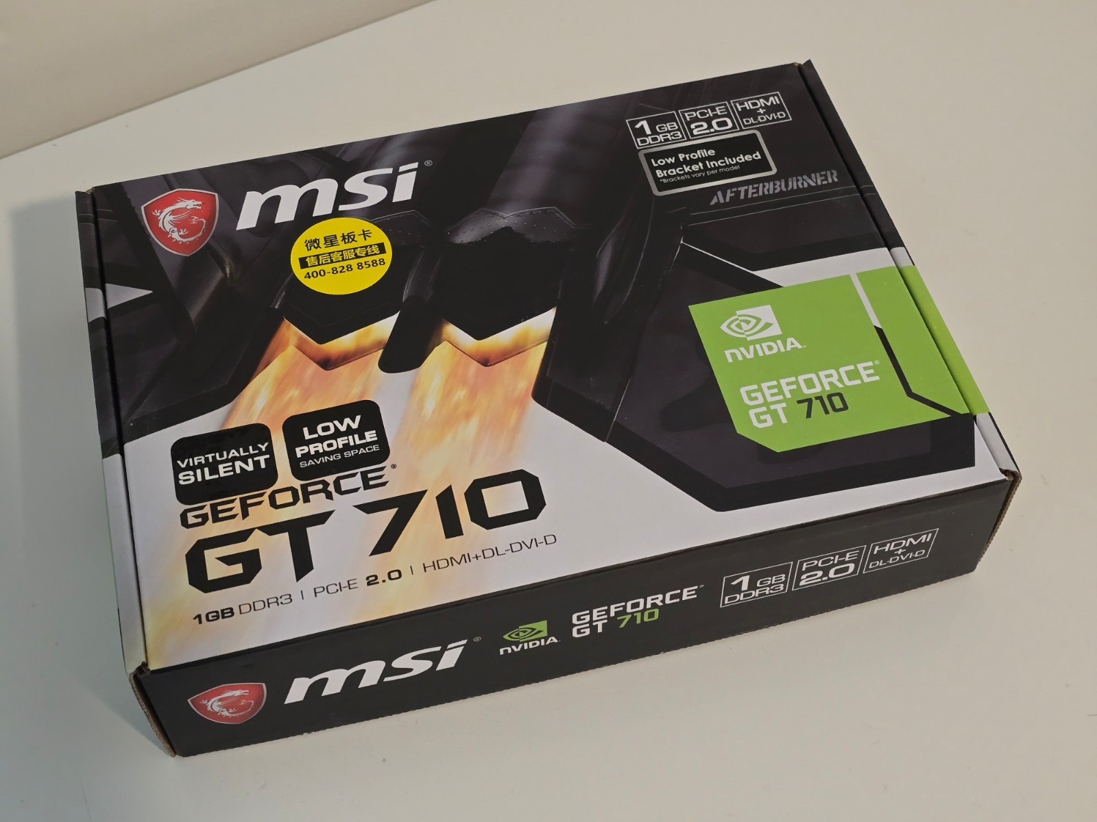MSI GeForce GT 710 1GB DDR3 Low Profile PCIe 2.0 HDMI DVI VGA Fanless