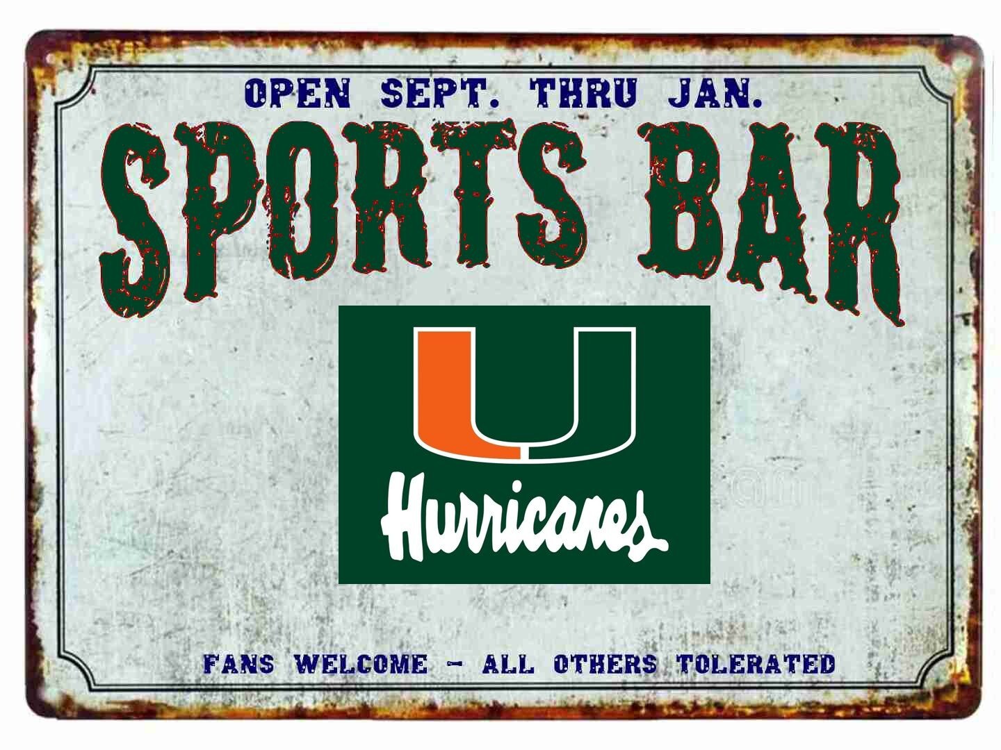Miami Hurricanes Sports Fans Welcome Mouse Pad Tin Sign Art On Mousepad