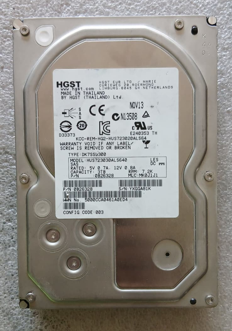 HGST 7200RPM SAS 3.5 3TB INTERNAL HARD DRIVE