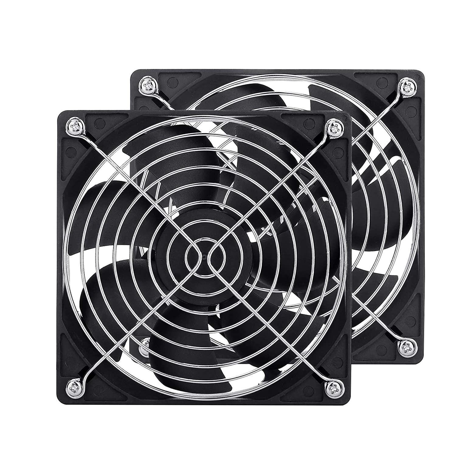 2 Pack 120mm Fan Dc 12v Computer Fan 120mm X 120mm X 25mm 2-pin High Performance