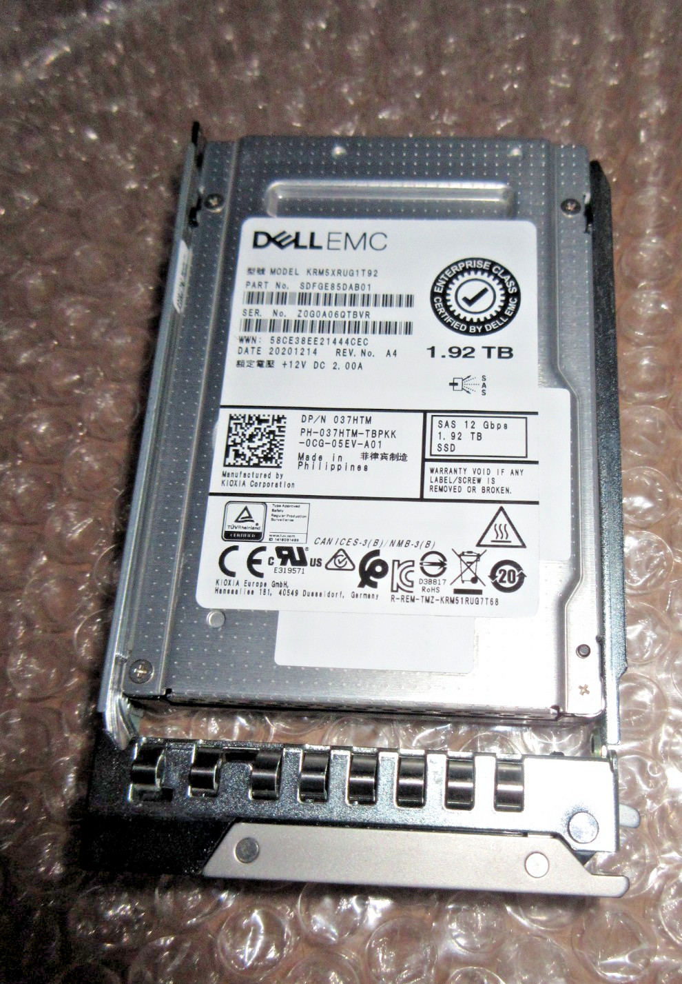 Dell KRM5XRUG1T92/ 037HTM 1.92TB SAS 12Gbps SSD SDFGE85DAB01