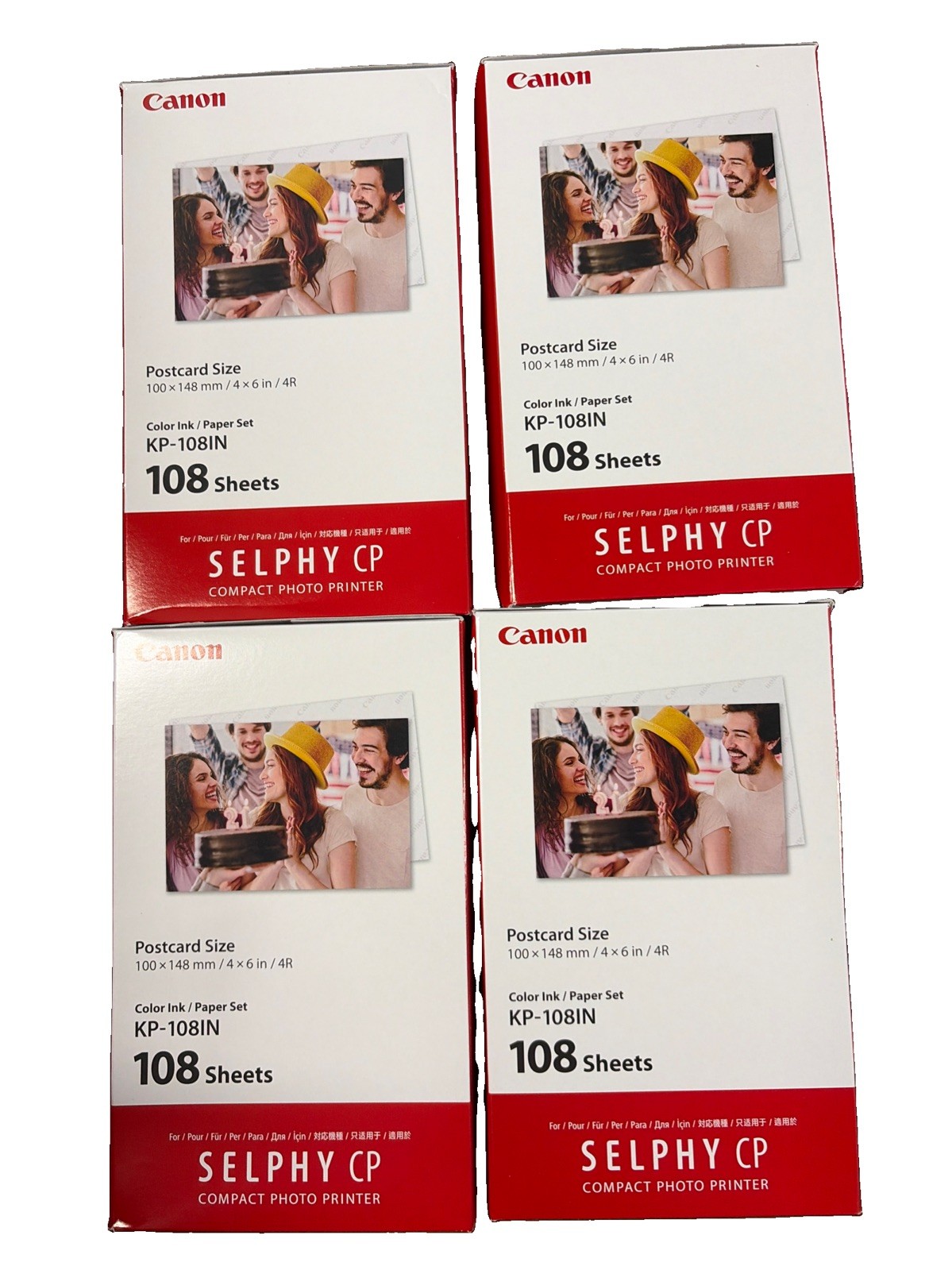 Canon KP-108IN 4x6 SELPHY Color Ink and Paper Set, Total 432 Sheets  , 4 Packs