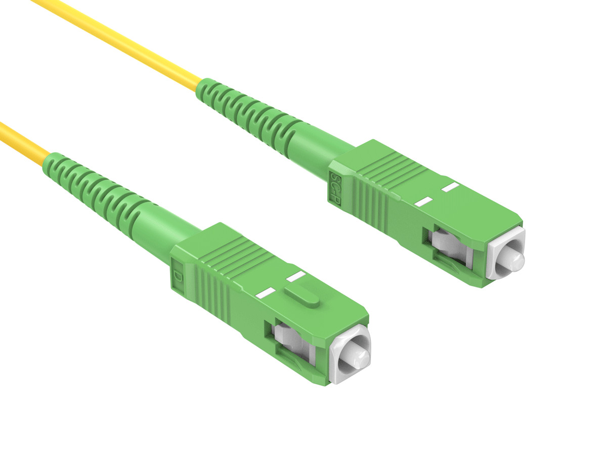 20m OS2 SC to SC APC Simplex Corning Fiber Optic Cable SingleMode 9/125 OFNR ...