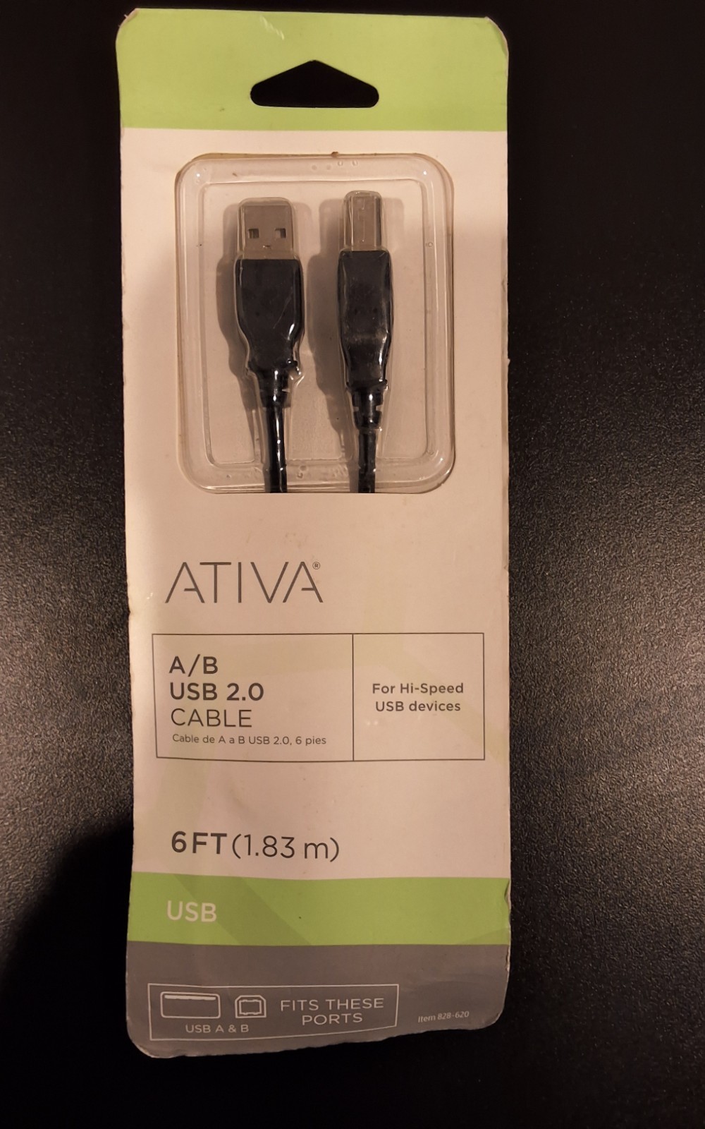Ativa 6’ Mini USB 2.0 Cable New factory sealed