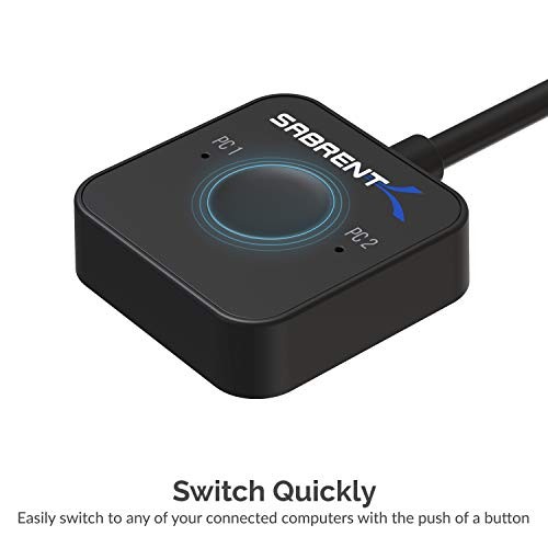 BLACK - SABRENT 2-PORT USB TYPE-C KVM SWITCH WITH 60 WATT POWER DELIVERY OPTION