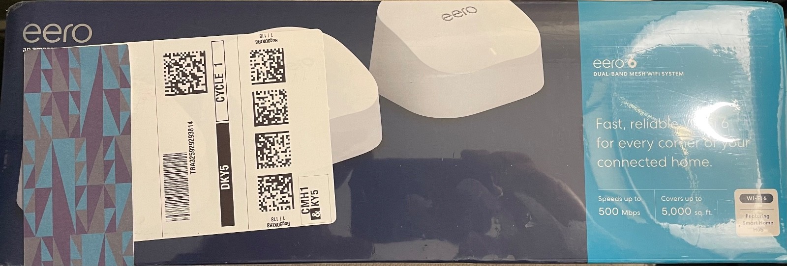 Amazon Eero 6 Dual-Band Mesh Wi-Fi 6 System  Covers Up to 5000 Sq Ft