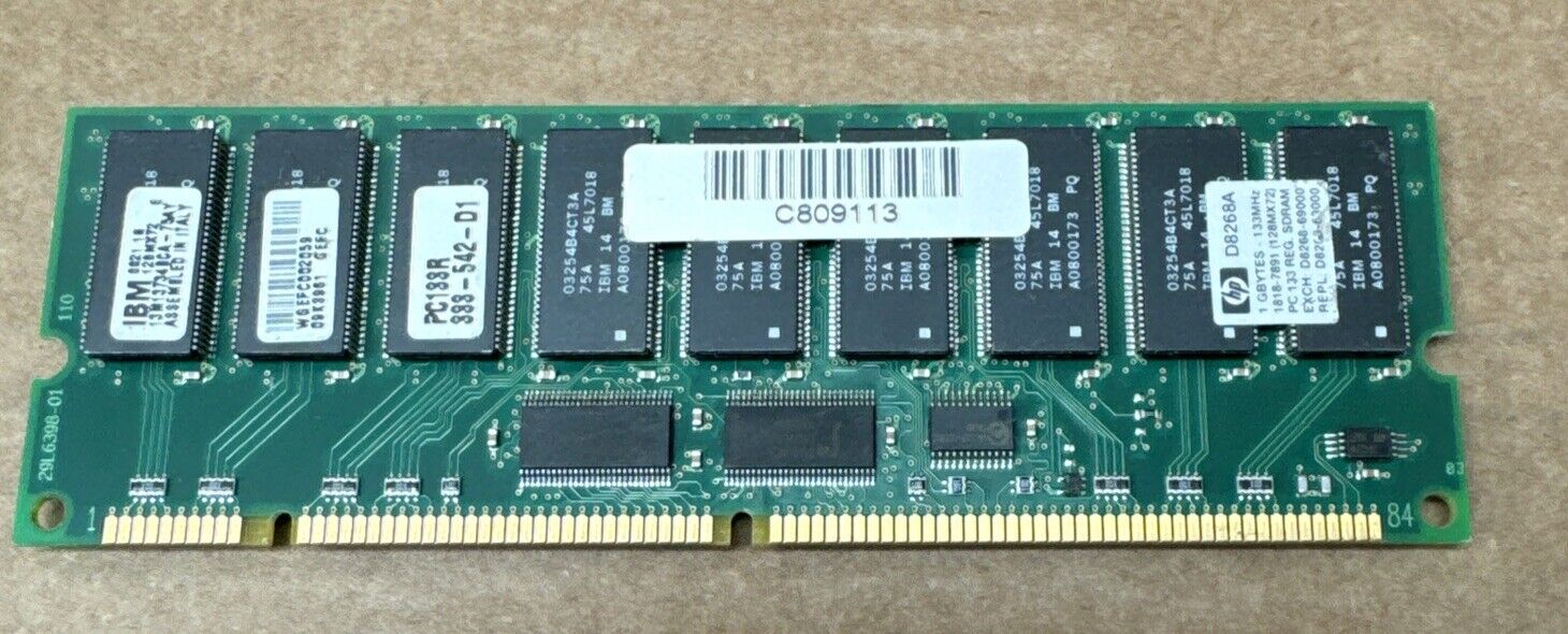 IBM 1GB 168-pin PC133 ECC Registered SDRAM DIMM (SERVER MEMORY)