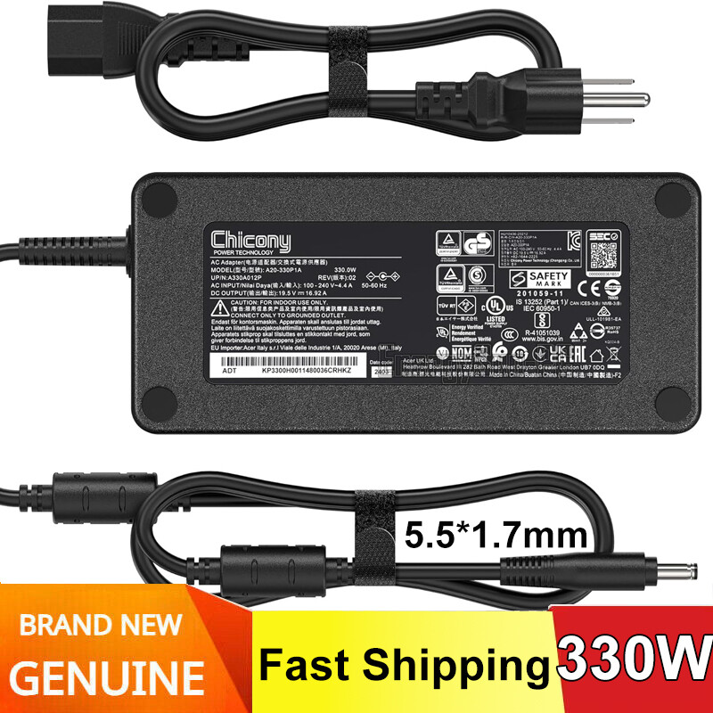 Original 330W Acer Laptop Charger for Predator Helios 18 16 15 PH18-71 PHN16-71