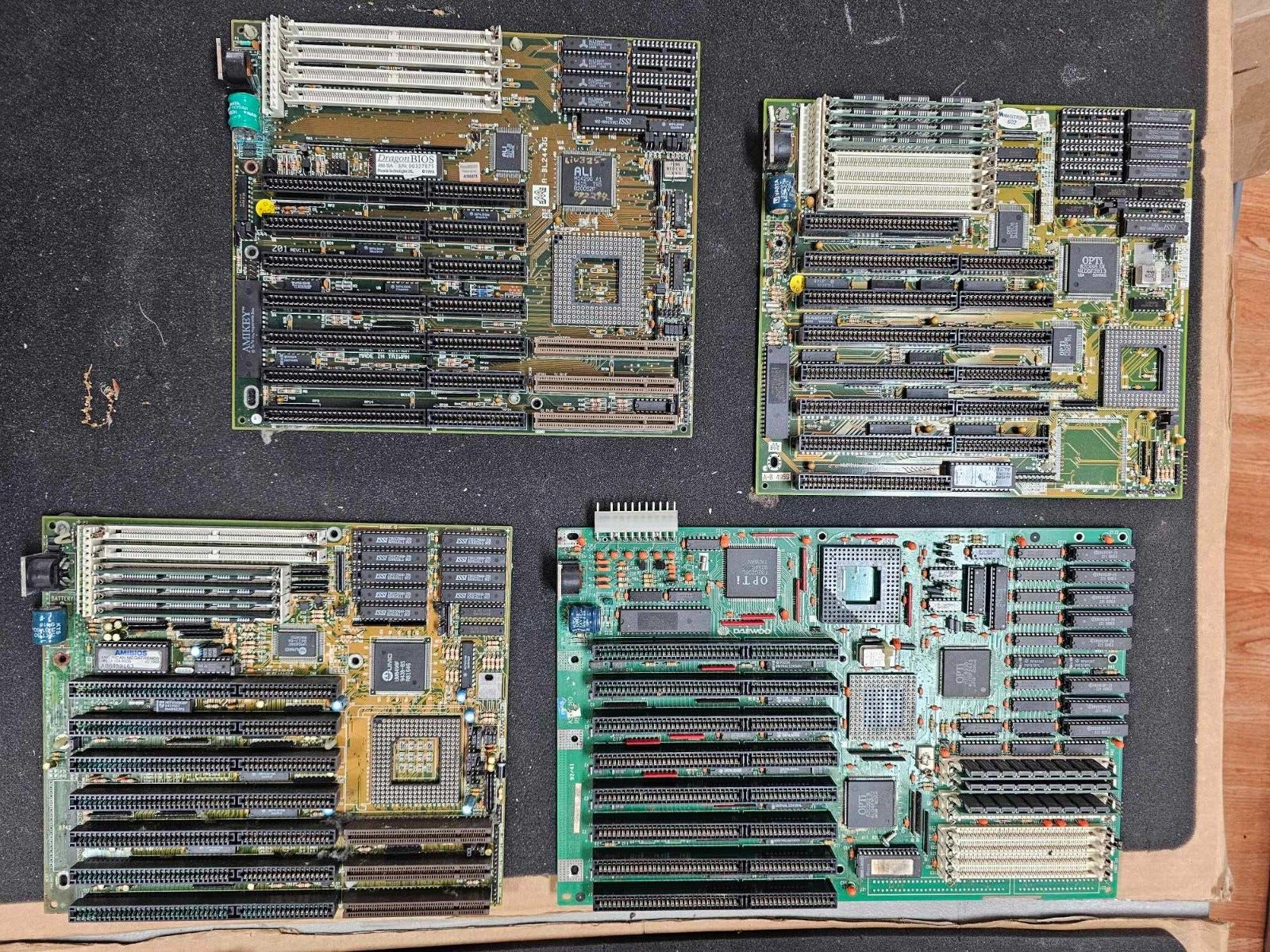 4x Vintage Retro 486 Motherboards ISA VLB Memory - Tech Special
