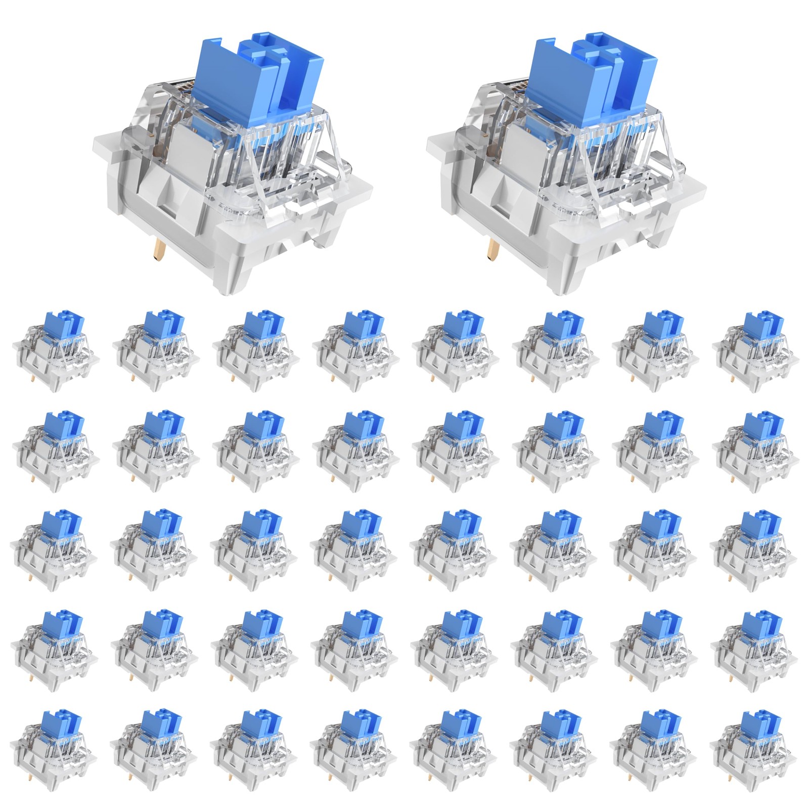 Outemu 90PCS Blue Clicky Mechanical Keyboard Switches,3-Pin Hot-Swappable Pre...