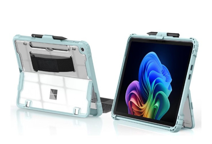 TiMOVO Case for Microsoft Surface Pro 12" 2025 Clear Back Rugged Cover Cyan