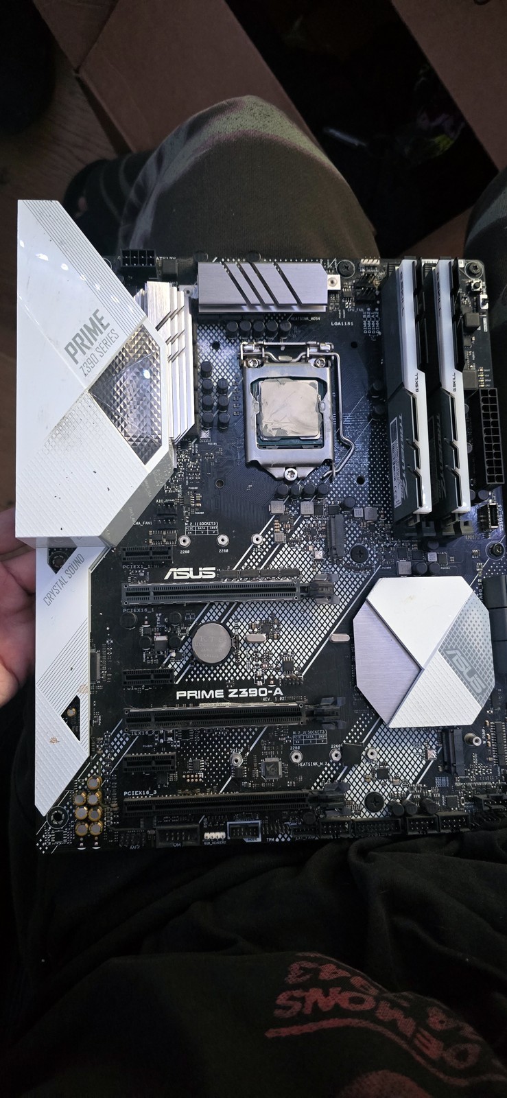 ASUS Prime Z390-A LGA1151 Intel Z390 ATX DDR4 Motherboard White Silver Rev 1.02