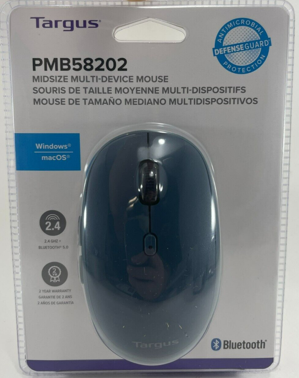 Targus - PMB58202GL - Midsize Comfort Antimicrobial Wireless BT Mouse - Blue