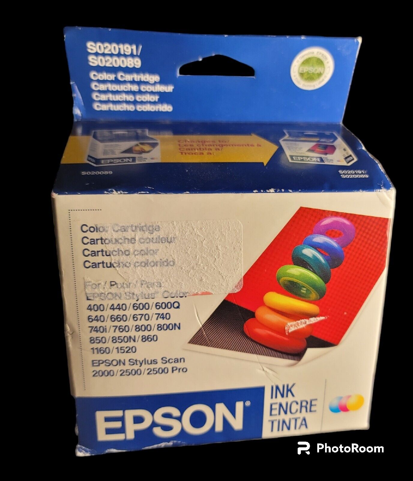 Epson Color Ink Cartridge S020191/S020089 Genuine OEM Sealed **EXPIRED 04/2008**