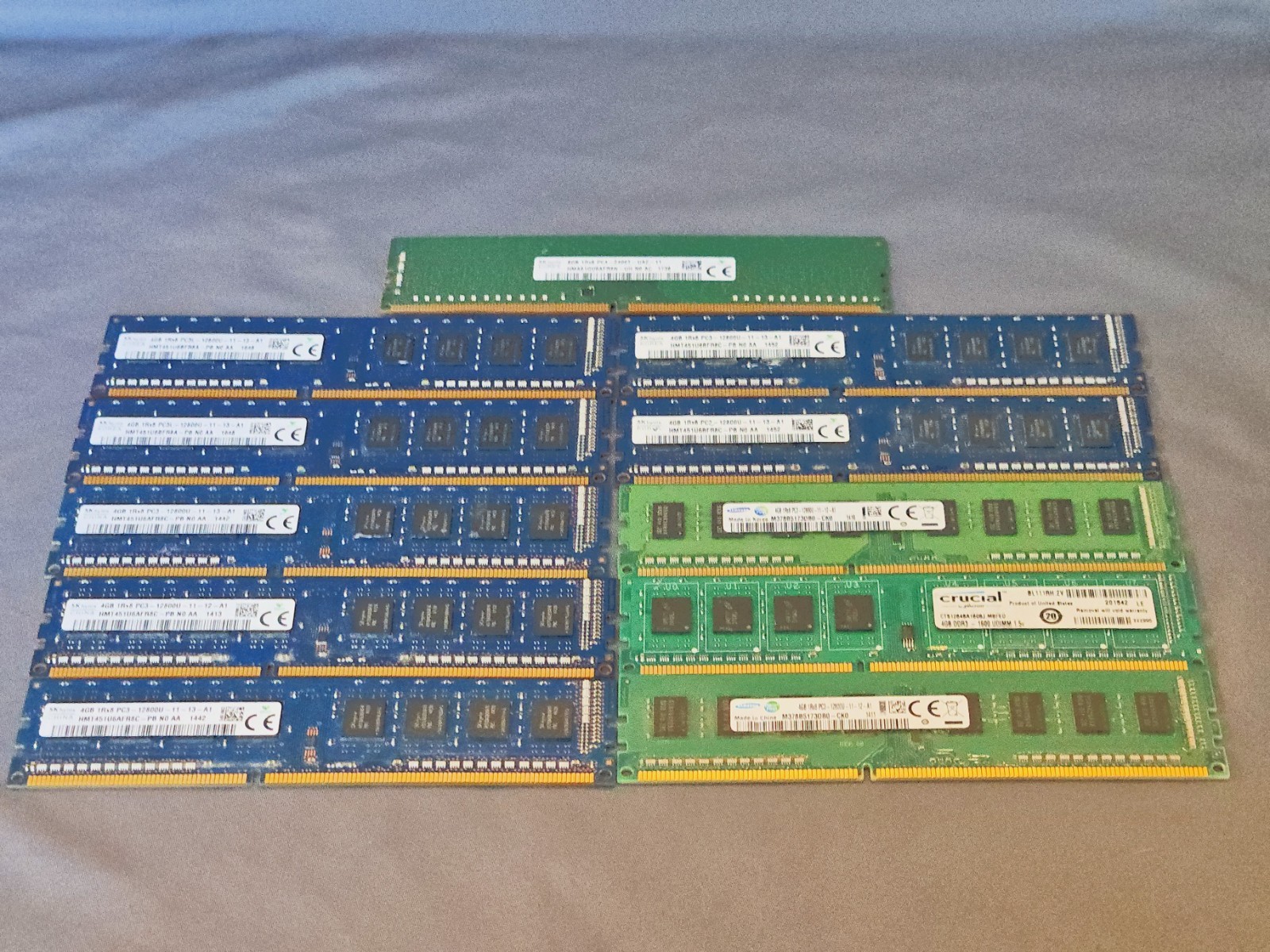 48GB Lot of 11 Desktop RAM Memory Modules - DDR4 DDR3 IT Parts 8GB 4GB