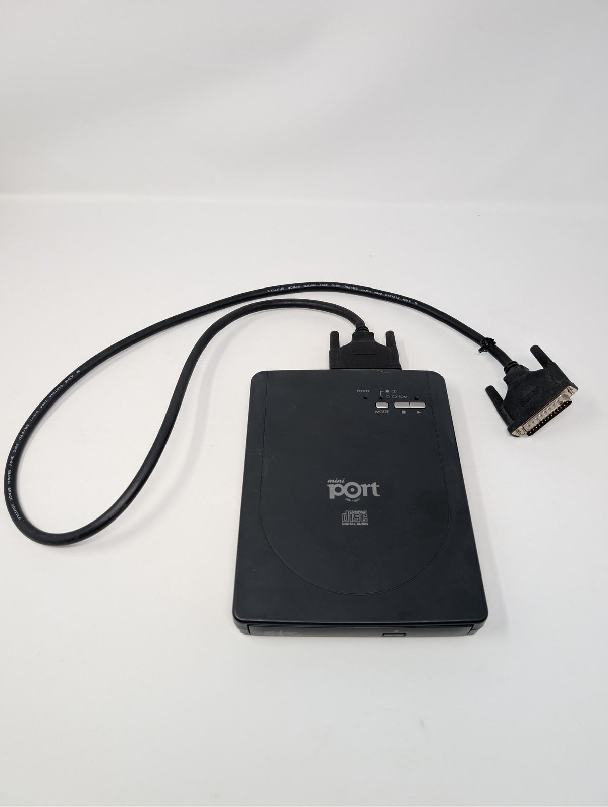 Vintage Edee Mini Port ECR-176EX External CD CD-ROM Drive Black Untested