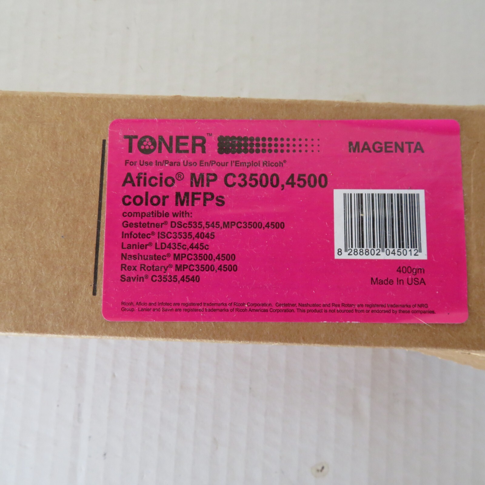 Aficio Ricoh Toner Savin Lanier MPC 3500 4500 Magenta Cartridge Sealed New