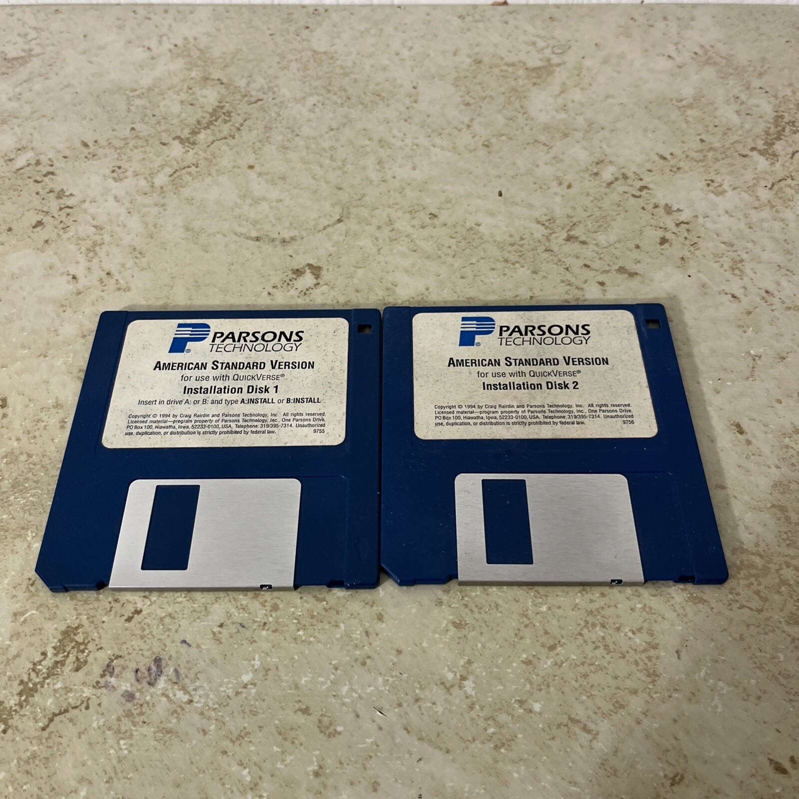 2 Parsons Technology 3.5 Floppy Disks American Standard Version for QuickVerse